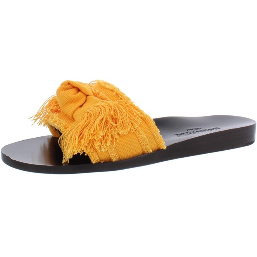 Marion Parke Jordan Marigold Fringe Knot Sandal, NIB
